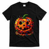Halloween Master Builder Pumpkin Building Blocks Bricks T-Shirt - Black