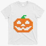 Halloween Master Builder Pumpkin Brick Building Block T-Shirt - White