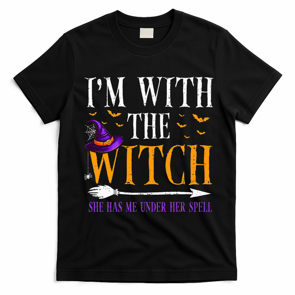 Halloween Matching Couples Costume IM With The Witch T-Shirt - Black