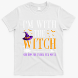 Halloween Matching Couples Costume IM With The Witch T-Shirt - White
