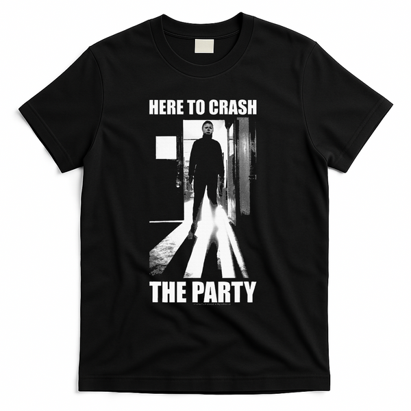 Halloween M.I.C.H.A.E.L Myers Here To Crash The Party T-Shirt - Black