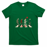 Horror Movie Monsters Crossing The Road T-Shirt - Irish Green