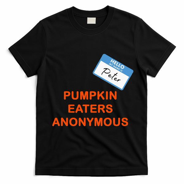 Hello My Name Is Peter Pumpkin Eaters Anonymous T-Shirt - Black