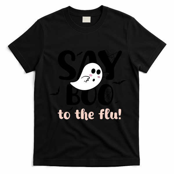 Halloween Nurse Say Boo To The Flu T-Shirt - Black