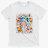 Halloween Pumpkin Jack O Lantern Witch Moonlit T-Shirt - White