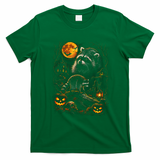 Halloween Raccoon And Pumpkins Moonlight Scene T-Shirt - Irish Green