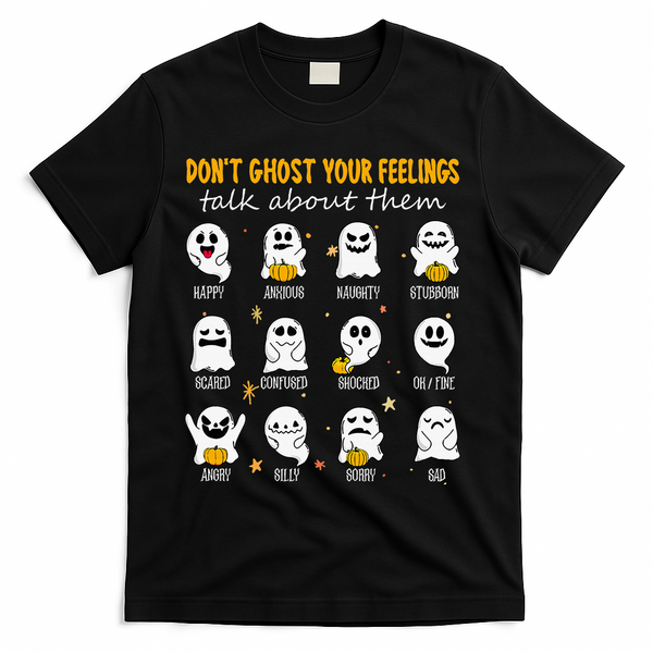 Halloween School Counselor DonT Ghost Your Feeling Teacher T-Shirt - Black