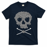 Halloween Skull Crochet Lovers Yarn Funny Skeleton T-Shirt - Navy