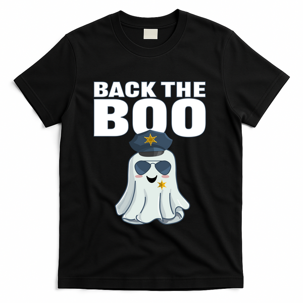 Halloween Spooky Seas The Boo Funny Police Ghost Gift T-Shirt - Black