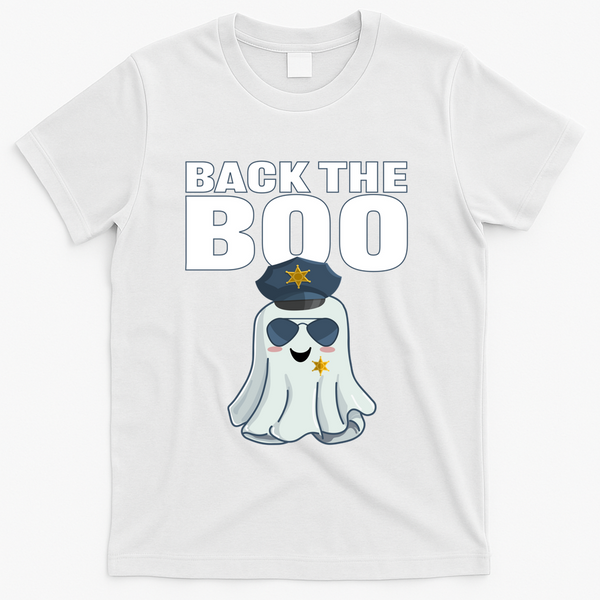 Halloween Spooky Seas The Boo Funny Police Ghost Gift T-Shirt - White