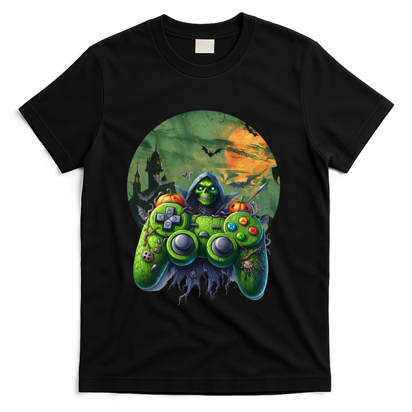 Halloween Skeleton Zombie Gaming Controller Mummy Gift T-Shirt - Black
