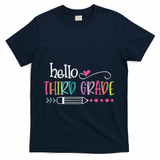 Hello Third Grade Fun 3rd Grade To School Gifts T-Shirt - Navy