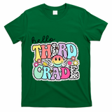 Hello Third Grade Team 3rd Grade Girl Teacher Back To School T-Shirt - Green