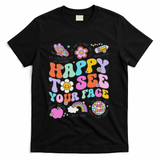 Happy To See Your Face Teacher Disco Ball Back To School T-Shirt - Black