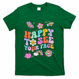 Happy To See Your Face Teacher Disco Ball Back To School T-Shirt - Green