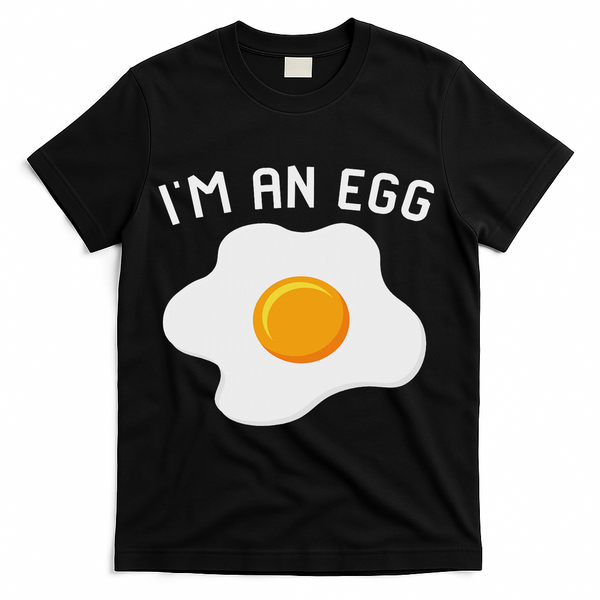 I'm An Egg Costume Funny Halloween Present Fried Egg Costume T-Shirt - Black