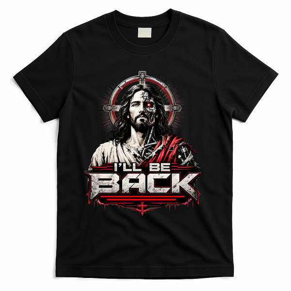 I’ll Be Back Cyber Jesus T-Shirt - Black