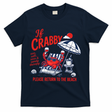 If Crabby Please Return To The Beach Funny Crab Summer T-Shirt - Navy