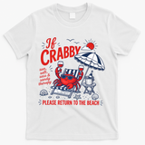 If Crabby Please Return To The Beach Funny Crab Summer T-Shirt - White