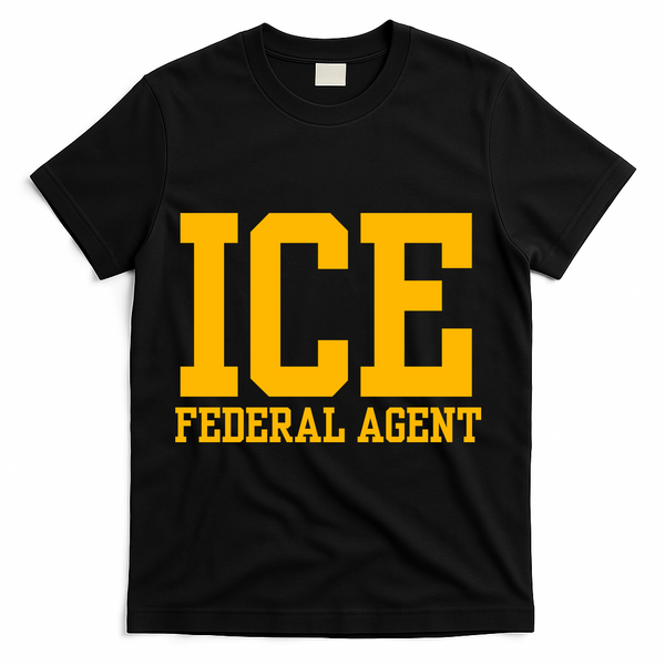 Ice Federal Agent Halloween Costume Police Immigration T-Shirt - Black