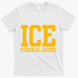 Ice Federal Agent Halloween Costume Police Immigration T-Shirt - White