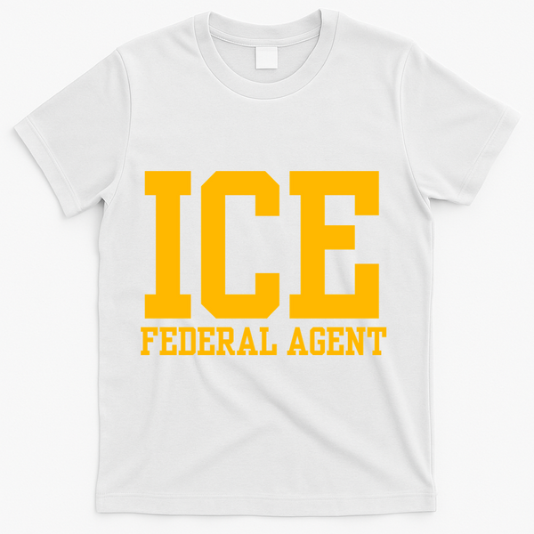 Ice Federal Agent Halloween Costume Police Immigration T-Shirt - White