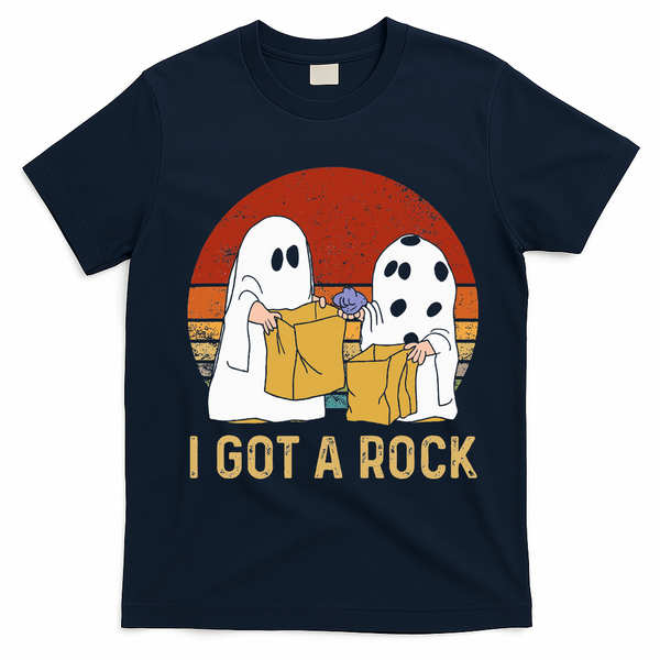 I Got A Rock Halloween Trick Or Treat Ghost T-Shirt - Navy Blue