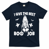 I Give The Best Boo Job Funny Joke Halloween Inappropriate T-Shirt - Navy Blue