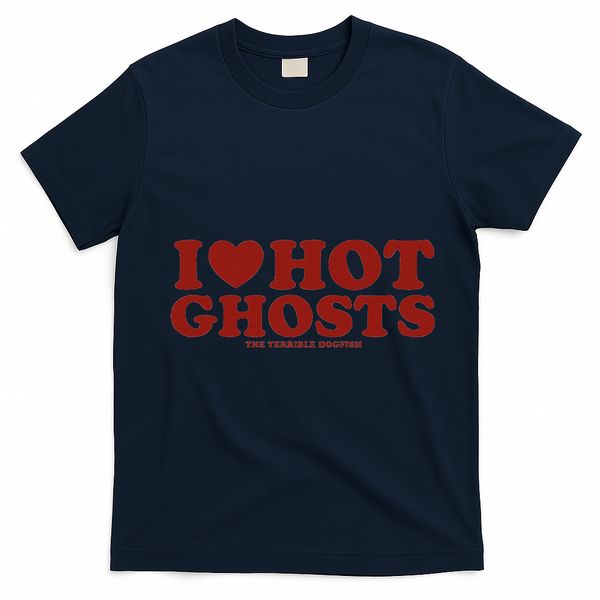 I Heart Hot Ghosts T-Shirt - Navy Blue