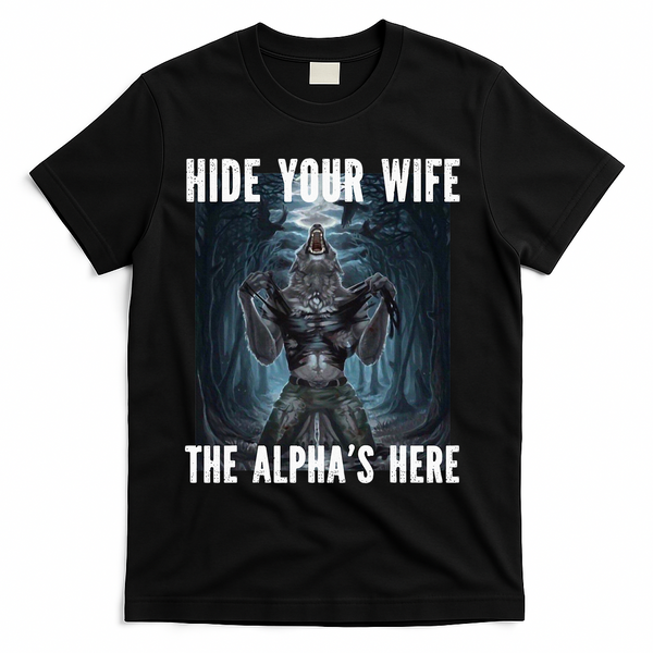 I Heart Werewolfs Alpha Funny Cringe Werewolf Wolf Meme T-Shirt - Black