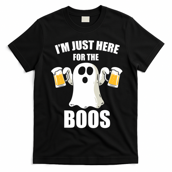 IM Just Here For The Boos Funny Halloween Cute Ghost Gift T-Shirt - Black
