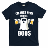 IM Just Here For The Boos Funny Halloween Cute Ghost Gift T-Shirt - Navy Blue