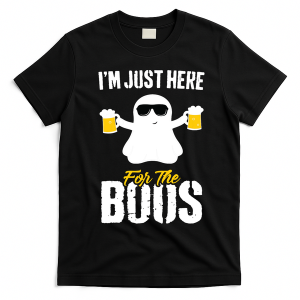 IM Just Here For The Boos Beer Funny Halloween T-Shirt - Black