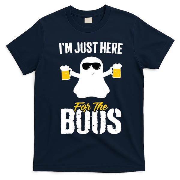 IM Just Here For The Boos Beer Funny Halloween T-Shirt - Navy Blue