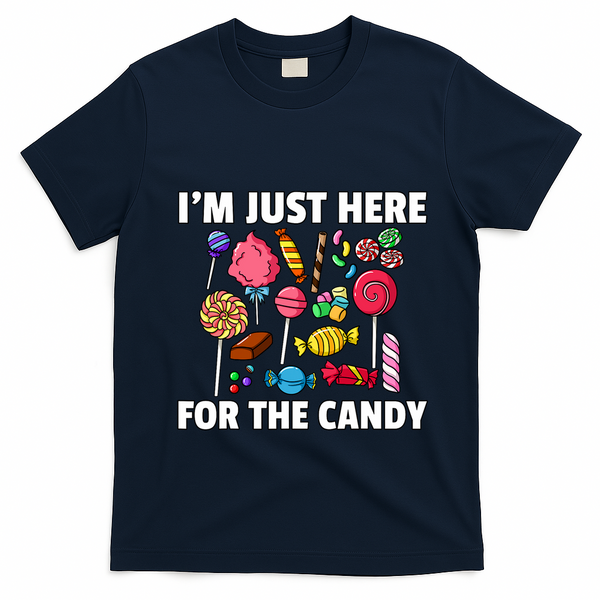 IM Just Here For The Candy Lollipop Sweets Gift Halloween T-Shirt - Navy Blue