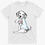 I Love Mom Tattoo Dalmatian Mom Dog Lover Gift T-Shirt - White