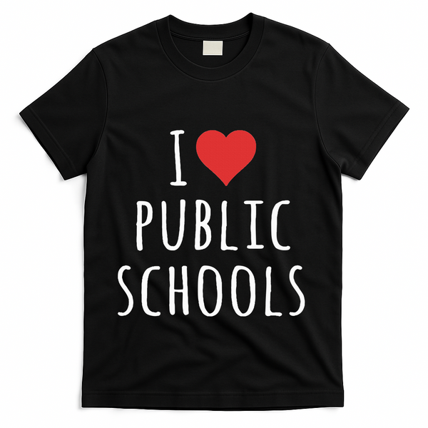 I Love Public Schools T-Shirt - Black