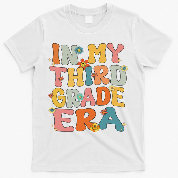 In My 3rd Grade Era Groovy Third Grade Back To School Cute T-Shirt - White