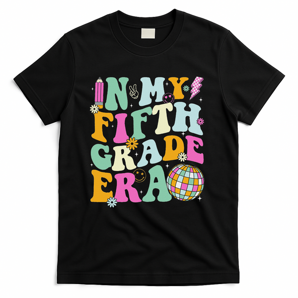 In My Fifth Grade Era Back To School 5th Grade Teacher T-Shirt - Black