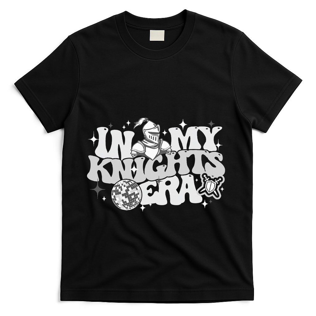 In My Knights Era Back To School Mascot Spirit Game Squad T-Shirt - Black