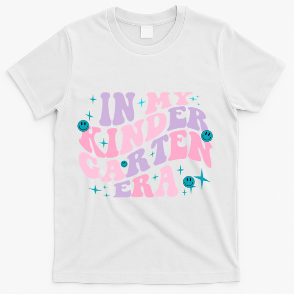 In My Kindergarten Era Groovy Back To School Teacher Student T-Shirt - White