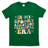 In My Spooky Assistant Principal Era Retro Ghost Halloween T-Shirt - Irish Green
