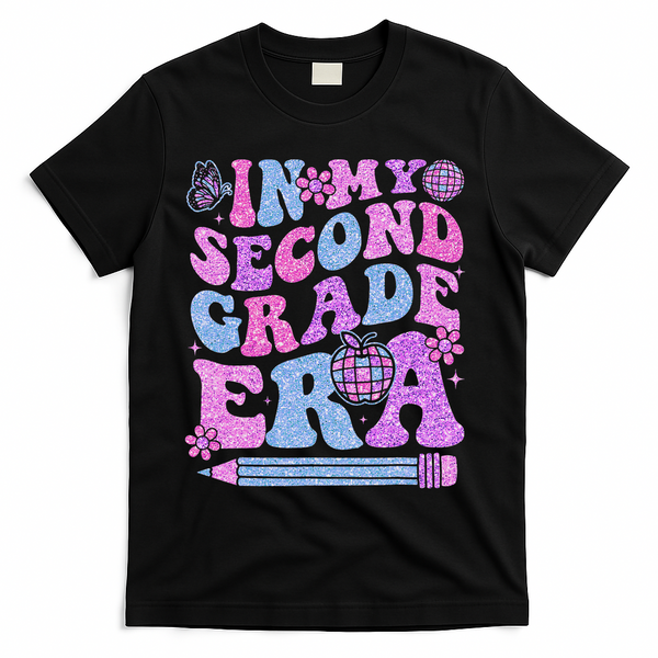 In My Second Grade Era Girl Back To School 2nd Grade Teacher T-Shirt - Black