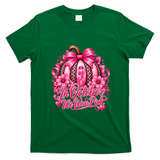 In October We Wear Pink Pumpkin Breast Cancer Halloween T-Shirt - Irish Green