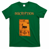 Inscryption Psychological Cat Card Game Halloween Scary T-Shirt - Green