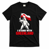 I Stand With Greenland Protest Arctic Polar Bear T-Shirt - Black