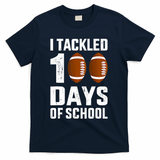 I Tackled 100 Days School 100th Day Football T-Shirt - Navy