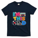 I'm This Old Birthday Celebration Vintage Retro T-Shirt - Navy Blue