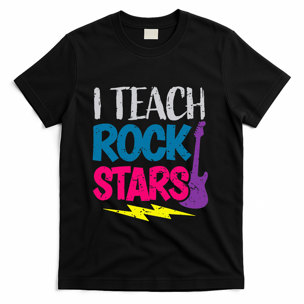I Teach Rockstars Orchestra Music Teacher Back To School T-Shirt - Black