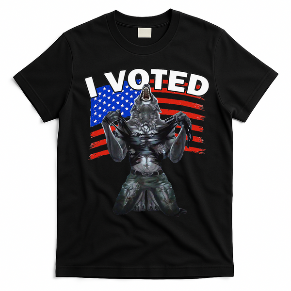 I Voted Werewolf T-Shirt - Black